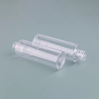 Bouteilles PET vides de 100ml, 120ml, 150ml, 200ml, forme plate, avec bouchon à vis noir/blanc, pour tonique cosmétique, nettoyant visage, lotion, voyage