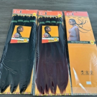 Cheveux à tresser synthétiques africains Yaki EZ en fibre, 52 pouces, X/P 300g, 4X pré-étirés, vente en gros