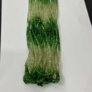 Cuentas de piedras preciosas Tsavorite de calidad fina, cuentas de Tsavorite Rondel facetadas de Color verde sombreado - Product Image 2