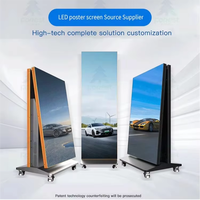Écran LED portable pliable d'intérieur 640*1920mm P1.86, affichage numérique, écran d'affichage numérique, IP65 étanche, couleur pleine, garantie 3 ans pour