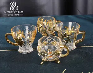 Tazza in Vetro Elettroplaccato da 184ml per Tè e Caffè, Vendita all'Ingrosso, Bicchiere Senza Stelo Color Ambra per Acqua - Product Image 6