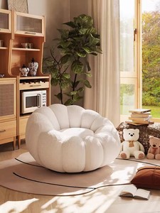 <span class=keywords><strong>Boconcept</strong></span> crème style blanc paresseux citrouille canapé forme chaise de loisirs tournante moderne velours tissu salon chaise de loisirs - Product Image 4