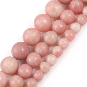 Perles rondes en <span class=keywords><strong>opale</strong></span> <span class=keywords><strong>rose</strong></span> lisse de 6/8/10mm pour la fabrication de bracelets de bijoux à bricoler soi-même vente en gros - Product Image 1