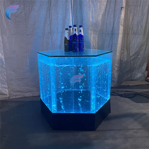 Diseño personalizado de mesa de mostrador de recepción LED con función de agua con mando a distancia - Product Image 3