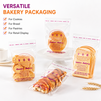 Sac en plastique cellophane de qualité alimentaire en matériau BOPP, sac plat auto-adhésif, imperméable, logo personnalisé, durable, thermoscellable, marque LESI