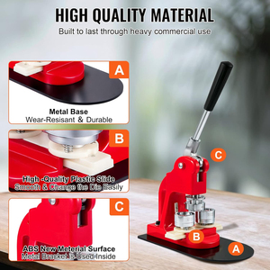 Kit macchina per magneti per frigo rotondi da 25-75mm con tagliacarte <span class=keywords><strong>100</strong></span> set di materiali in plastica con bottone manuale - Product Image 2