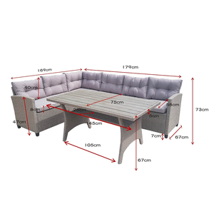 सर्वश्रेष्ठ विक्रेता प्लाईवुड एल आकार सोफे गुंबद रतन फर्नीचर बालकनी फर्नीचर 7 सीटर बालकनी फर्नीचर आउटडोर - Product Image 2