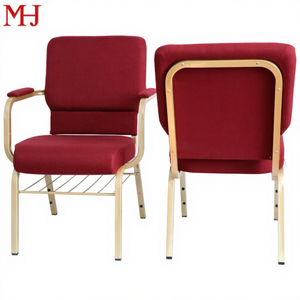 Les chaises d'église avec bras à la sortie de l'usine sont des chaises d'église empilables en métal adaptées à une utilisation dans les salles d'église - Product Image 1