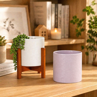 Pots à plantes succulentes en céramique nordique YBH, pots à fleurs texturés à pois cylindriques pour la décoration intérieure, le bureau, le jardin