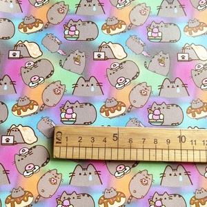 Shaoxing Fabrik Großhandel Maßgefertigtes Logo Designer PU Grauer Katzen-Cartoon Bedruckter Vinyl-Stoff für Stuhl-Möbel Wasserdicht - Product Image 4