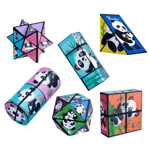 New Mini Panda Biến Đổi Vô Hạn <span class=keywords><strong>Cube</strong></span> <span class=keywords><strong>3D</strong></span> Câu Đố Tre/Spandex Trẻ Em Của Giáo Dục Gấp Hình Học Căng Thẳng Cứu Trợ Đồ Chơi - Product Image 5