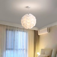 Lustre suspendu moderne et créatif en forme de vague, avec fleurs décoratives, pour salle à manger et chambre à coucher