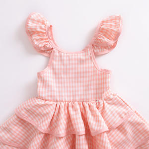 Vêtements superposés mignons pour enfants, robes de mariage pour enfants, petites robes en coton rose pour demoiselles d'honneur - Product Image 4