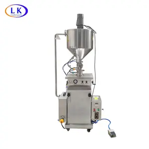 Pneumatic vertical single head liquid filling machine cosmetic cream filling machine with mixing and heating