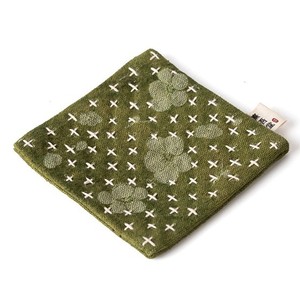 Posavasos cuadrado impermeable de algodón y lino con diseño de bonsái de flor de ciruelo y teñido anudado para mesa de té - Product Image 3