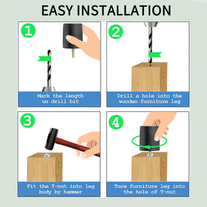 <span class=keywords><strong>Pieds</strong></span> <span class=keywords><strong>de</strong></span> Meuble Modernes en Bois Massif Noir <span class=keywords><strong>de</strong></span> 2 Pouces – Lot <span class=keywords><strong>de</strong></span> <span class=keywords><strong>4</strong></span> pour <span class=keywords><strong>Chaises</strong></span>, Commodes, Ottomanes, Armoires – Installation Facile par Visser - Product Image 5