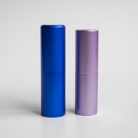 Atomiseur de parfum rechargeable en aluminium violet-bleu de 10 ml, surface givrée, à mécanisme rotatif, vente en gros directe usine, écologique, pour emballage