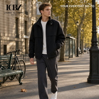 Veste utilitaire zippée pour homme, col montant, en nylon léger, fermeture à boutons-pression, poignets élastiques, idéale pour superposer, logo personnalisé, commande en gros