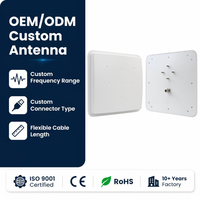 Antena UHF RFID Pasiva Omnidireccional de 12dBi RHCP de ABS para Interiores y Exteriores con Conector SMA, Interfaz RS232 RS485 para Comunicación RFID y 4G