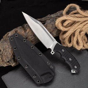 Cuchillo de exterior Cold Edge, hoja de acero inoxidable con punta caída, mango G10, cuchillo de supervivencia para camping con funda. - Product Image 2