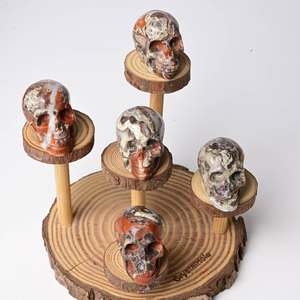 หัวกะโหลกอาเกตขัดเงาคุณภาพสูงสไตล์โบฮีเมียนขนาด 50 มม. ขายส่งคริสตัลโฮลา ของตกแต่งบ้านสุดเก๋ ทันสมัย ของขวัญวันหยุด - Product Image 2
