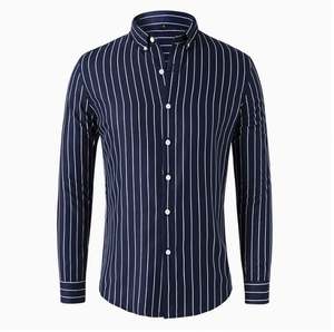 เสื้อเชิ้ตแขนยาวผู้ชาย I-0512 รุ่นสปริง/ออทัมน์ ทรงเข้ารูปทันสมัย สไตล์ลำลองธุรกิจ คอตั้ง ระบายอากาศได้ดี สีพื้น - Product Image 5