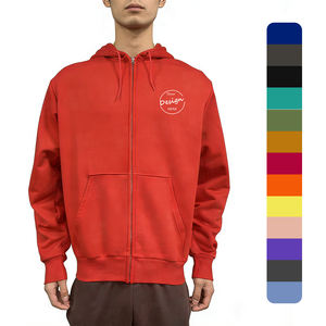 Chaqueta con Capucha de Felpa Francesa con Diseño de Bordado Personalizado de Alta Calidad al por Mayor, Chaqueta con Capucha Lisa 100% Algodón con Cierre Completo para Hombre - Product Image 1