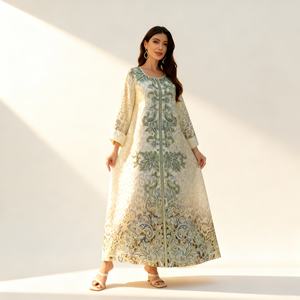 Vestido Largo Elegante de Gasa Premium Estilo Abaya para Mujeres Musulmanas, Bodas, Fiestas Nocturnas, Personalizado OEM ODM - Product Image 1