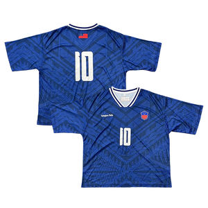 เสื้อฟุตบอลระบายอากาศได้ดีแห้งเร็วปักโลโก้ดีไซน์ย้อนยุคออกแบบได้ตามต้องการ - Product Image 1