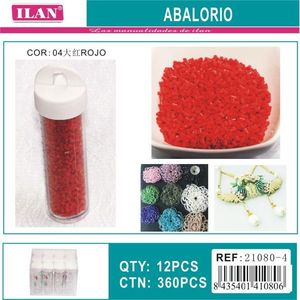 Perline Ilan Abalorio rosse 04, 12 pezzi per tubo, per la creazione di gioielli e artigianato - Product Image 1