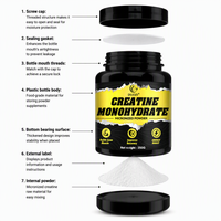 DUOZI OEM Creatina Monohidrato Micronizada en Polvo, Suplemento Deportivo 250g para Apoyo al Rendimiento Muscular y de Ejercicio
