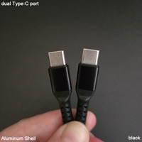 Kabel USB Type C ke USB Type C dengan selubung aluminium Neo Chubby anti-tarikan dan anti-kusut, berjaring nilon kepang.