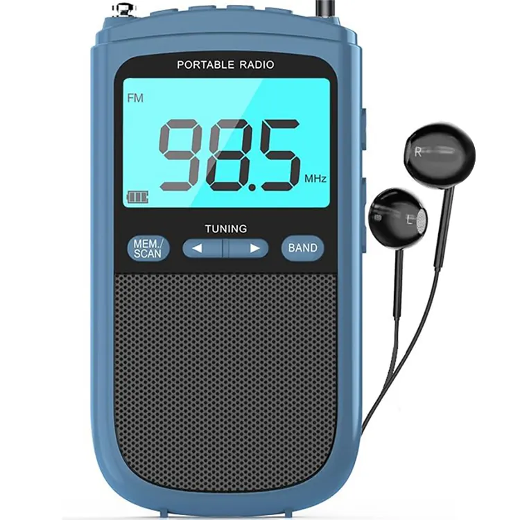 900Mah Oplaadbare Draagbare Transistor Pocket Radio Met Beste Ontvangst Digitale Tuning Am Fm Walkman Radio
