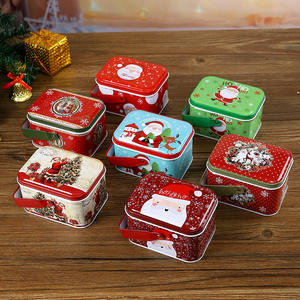 Decorazioni per feste di natale caramelle cioccolato snack regalo latta Set comodo scatola di latta per biscotti manico Sandwich pane lecca latte - Product Image 1