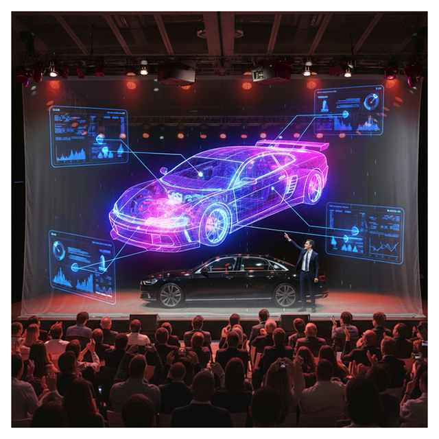 3D 360degree Hologram Projection with the Hologram Mesh Gauze Screen Fash Show or the Zoo