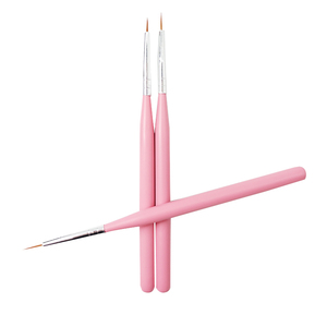 Pinceau de précision rose à manche en bois pour nail art, poils en nylon, pour le dessin sur vernis gel et manucure - Product Image 4