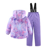 Ensemble de vêtements de ski chauds imprimés pour filles, veste et pantalon de sport d'hiver pour enfants