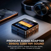 Adaptateur amplificateur casque USB-C vers 3,5 mm avec détection de source audio DAC 32/384 DSD 256, convertisseur audio UAC 2.0 avec réglage EQ