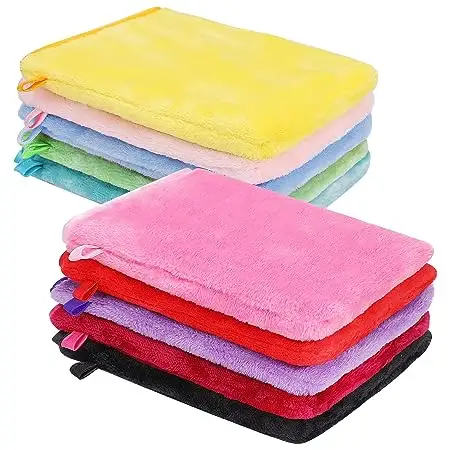 Zachte Europese Washandje Voor Make-Up Verwijderaar Wasbare Herbruikbare Microfiber Body Wash Wanten, Flanel Katoenen Pads Rond