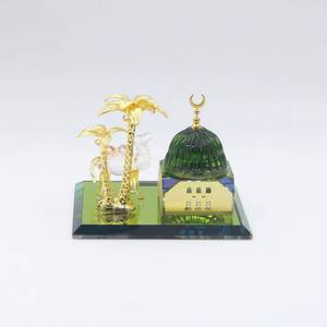 Regalo de inauguración de casa musulmana muy popular: juego de mesquita de cristal con palmera y camello, reutilizable y duradero para uso en interiores. - Product Image 1