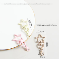 Accessoires de fabrication de porte-clés en forme d'étoile colorée, pendentifs, fermoirs mousquetons étoile, breloques DIY, apprêts pour bijoux