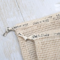 Sac à cordon de savon en maille de coton naturel écologique Pochette d'emballage pour bougie de parfum en coton Pochette 100% coton avec logo imprimé