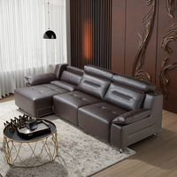 Sofá reclinable de cuero moderno de diseño italiano, cama eléctrica con control remoto, forma cuadrada de 3 plazas para muebles de sala de estar