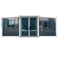 Maison conteneur pliable et extensible de 20 pieds, structure en acier, panneaux sandwich, étanche, isolée, villa multi-chambres, cabane préfabriquée