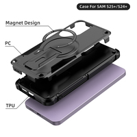 Coque de téléphone robuste antichoc pour Samsung Galaxy S25 Plus/S24 Plus avec béquille et fonction de charge