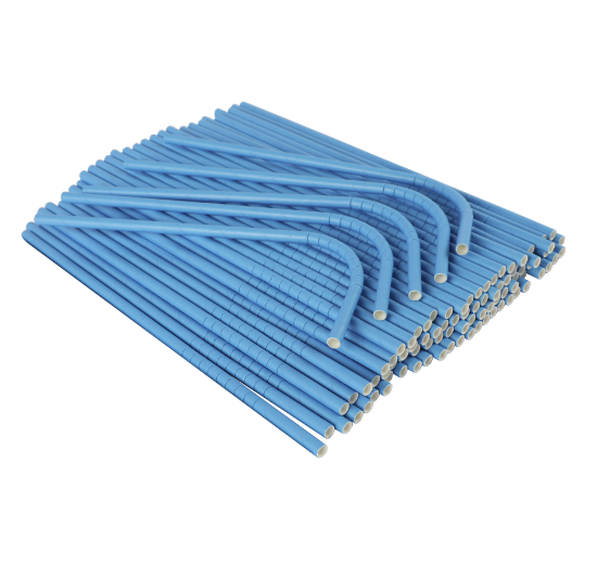Single Use 6mm 8mm Solid White Biodegradable High Quality Strong Bendy Paper Straw