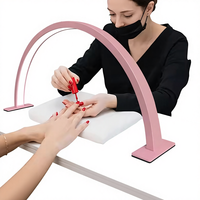 Lampe de table à lumière LED en forme d'arc de 55 cm, design simple, alimentation CC, en alliage d'aluminium, pour manucure, beauté et tatouage