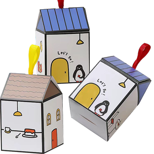 <strong>House</strong> <strong>Shaped</strong> Gift <strong>Boxes</strong> Candy Treat Dessert Biscuit Cookie Gift Wrap <strong>Boxes</strong> with Handle Packaging - Product Image 2