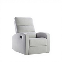 Fauteuil à bascule inclinable de luxe, durable, en tissu gris moderne, manuel, confortable, pour la maison, le bureau, la salle à manger, l'appartement