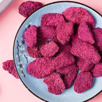 Pure natuurlijke gevriesdroogde rode drakenvrucht plakjes zonder suiker FD rode pitaya knapperige snack voor de wereldmarkt